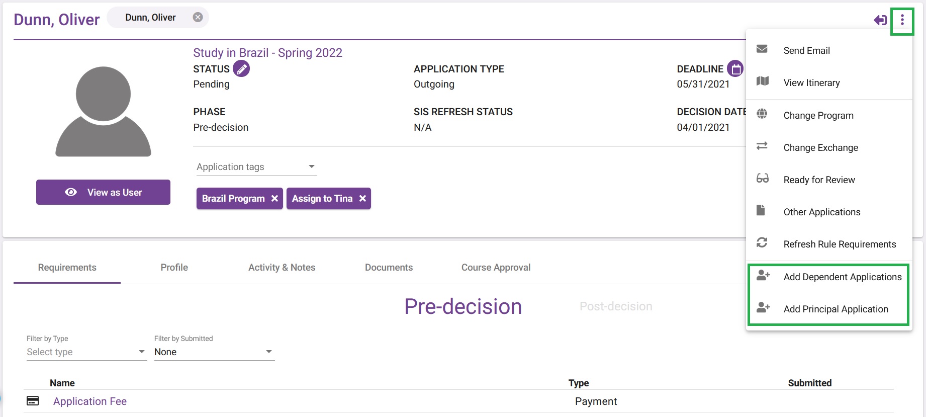 Administrator View of an Application – Terra Dotta