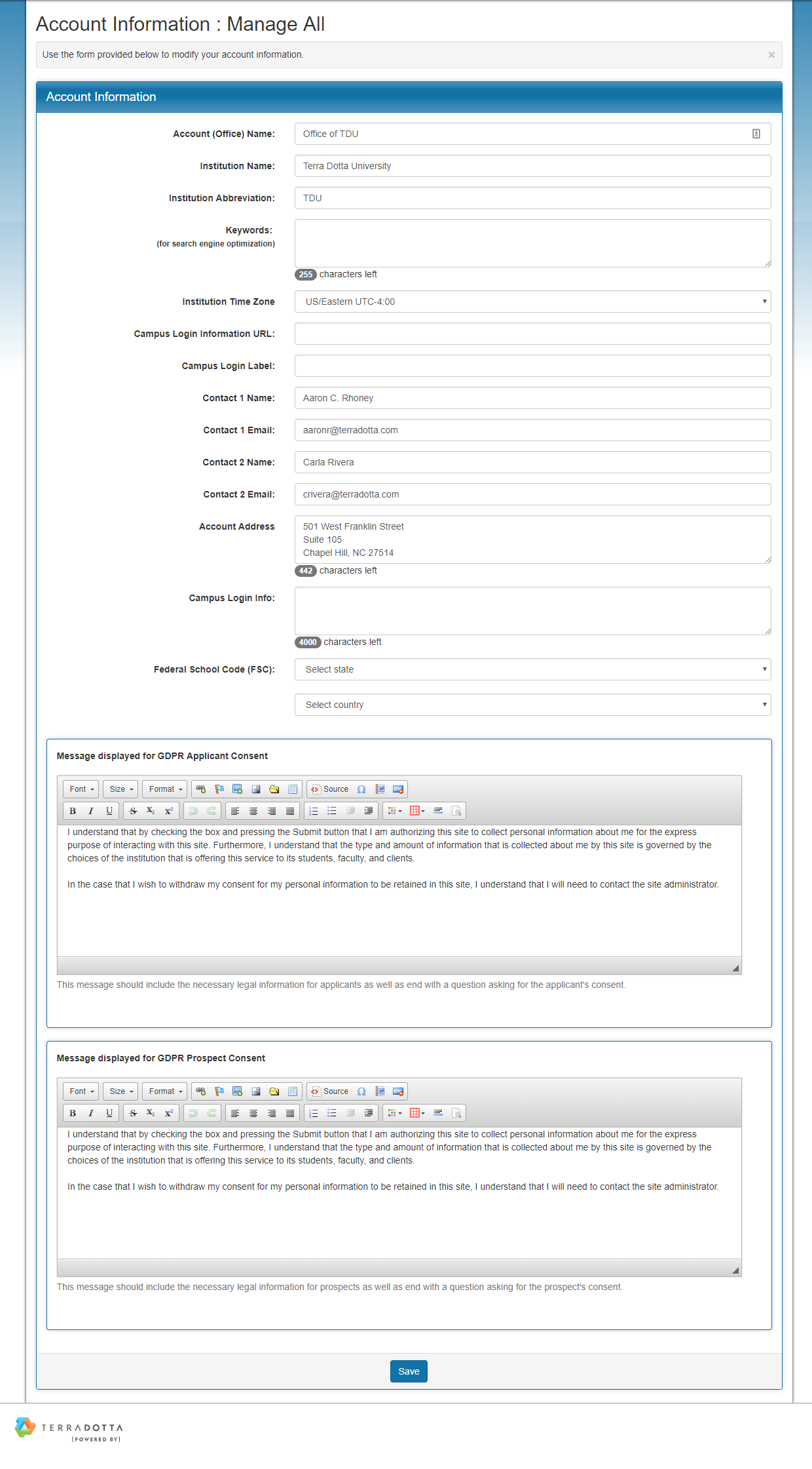 Managing Account Information