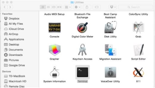 The Utilities folder