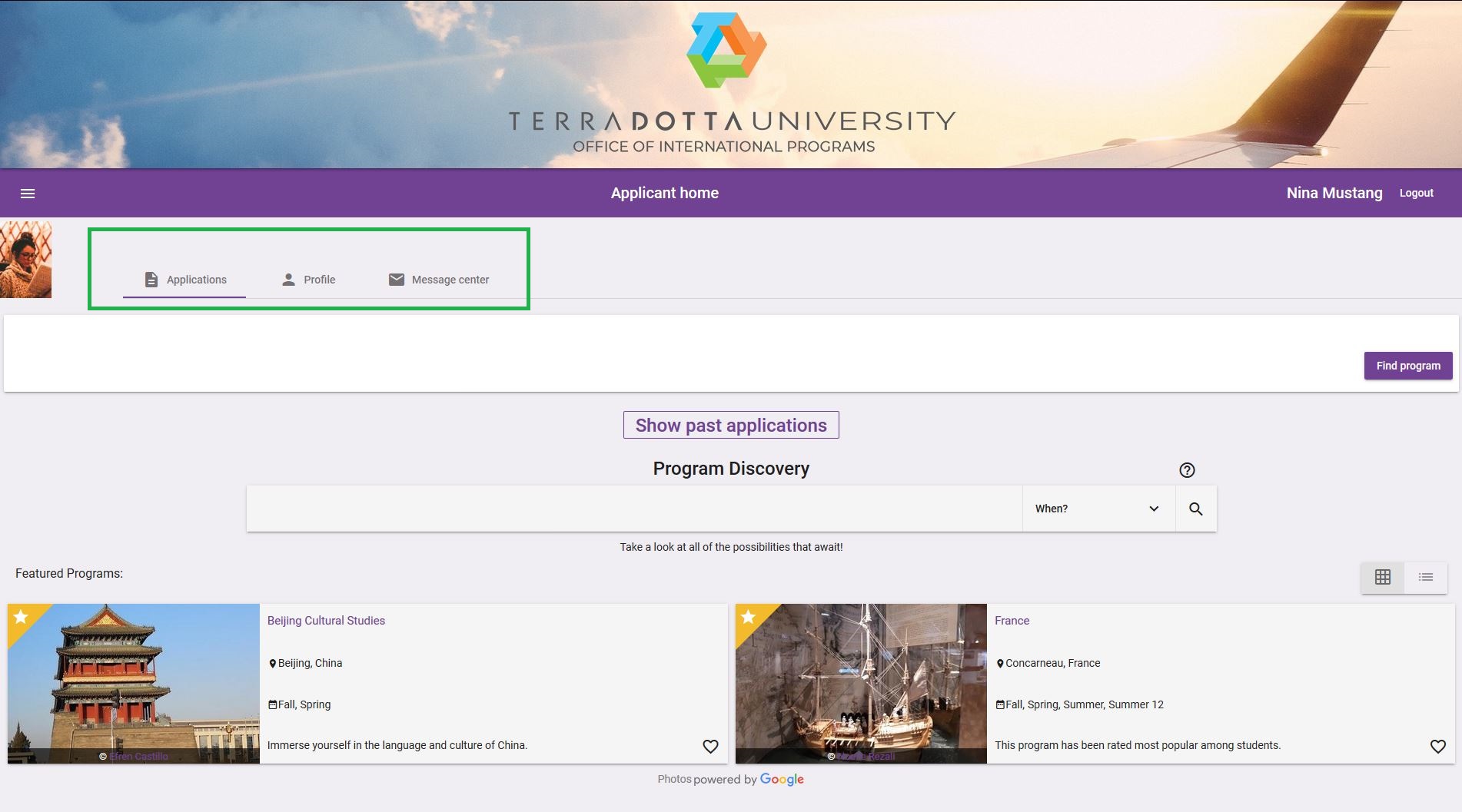 Administrator View of an Application – Terra Dotta