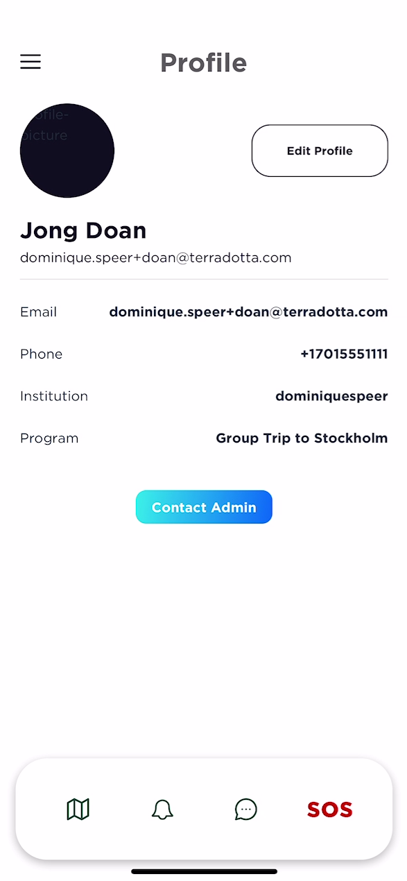 The profile page